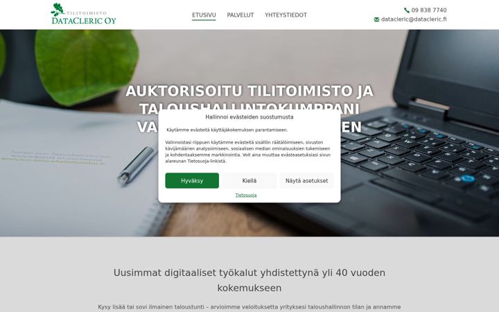Screenshot di datacleric.fi