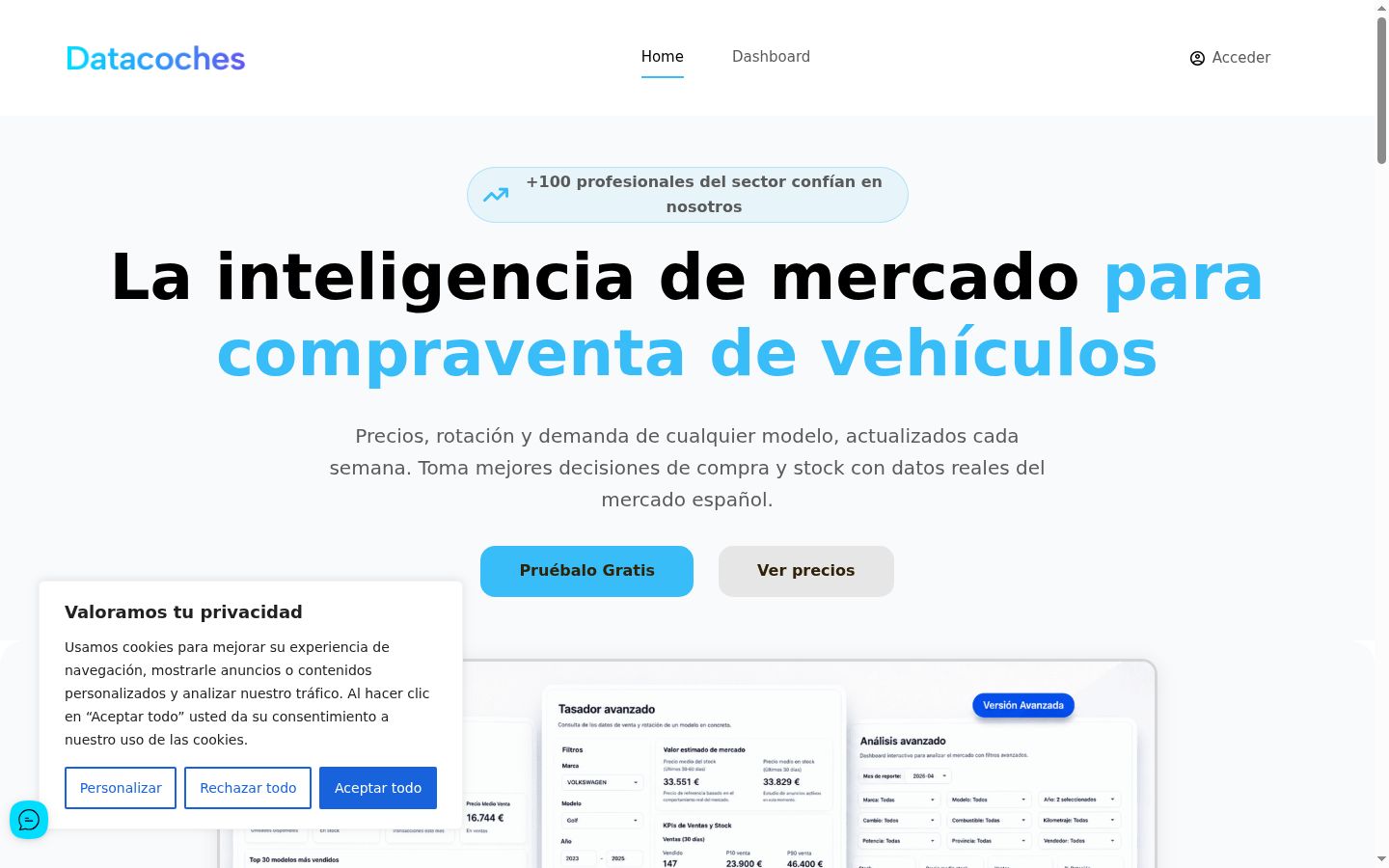 Screenshot of the consent banner shown before any interaction