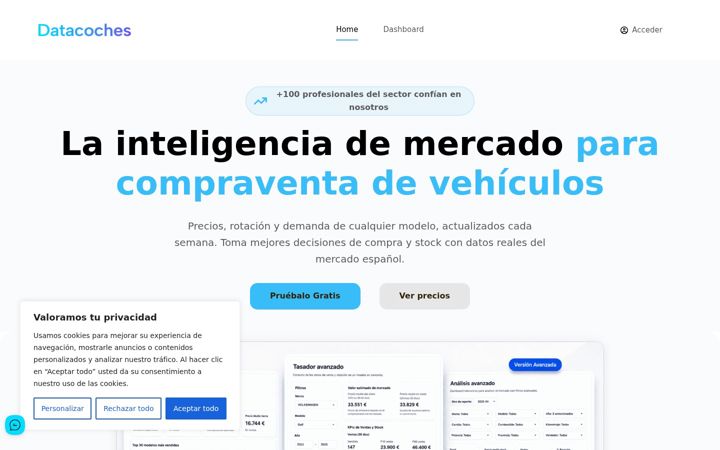 Screenshot of datacoches.com