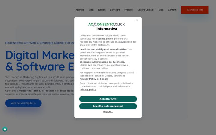 Screenshot stránky datacomdigital.it