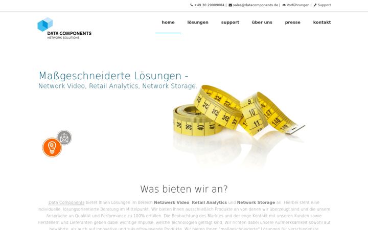 Screenshot of datacomponents.de
