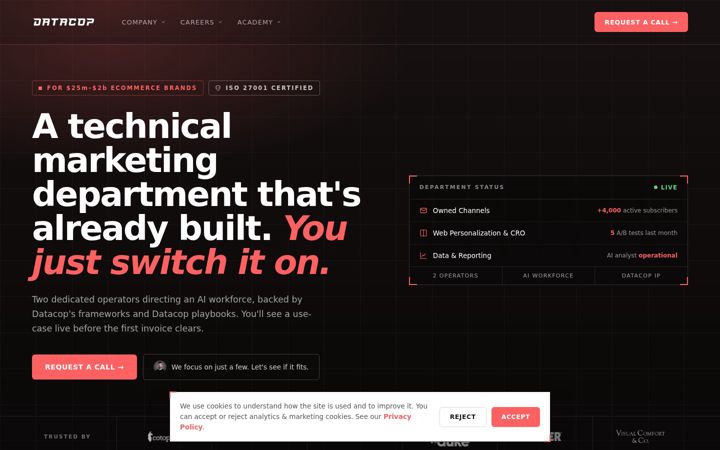 Screenshot of datacop.services