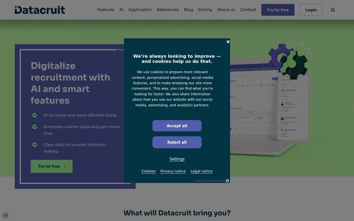 Screenshot of datacruit.com