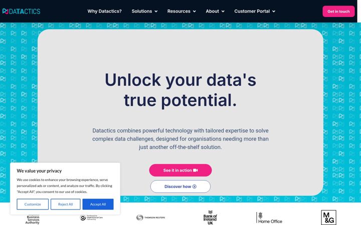 Screenshot of datactics.com