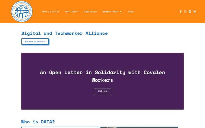 Screenshot of datacwu.ie