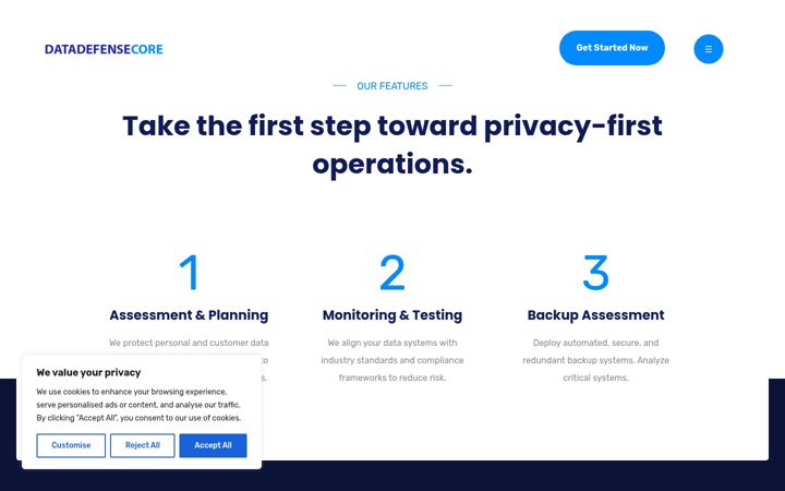 Screenshot of datadefensecore.com