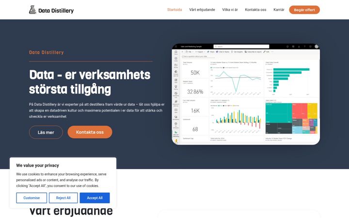 Snimka zaslona za datadistillery.se