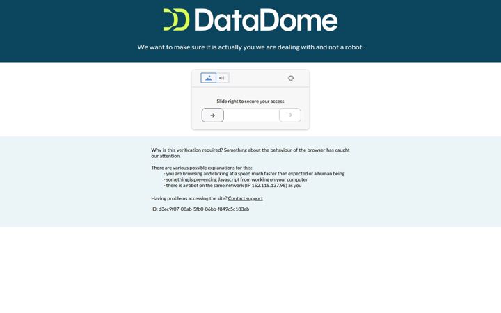Captura de ecrã de datadome.co
