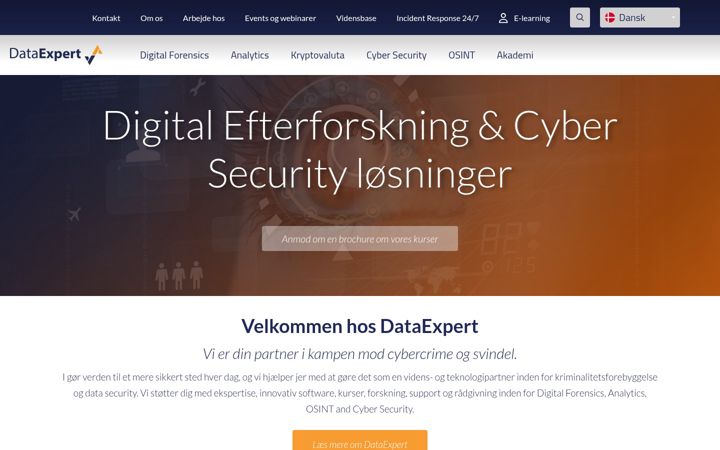 Snímek obrazovky dataexpert.dk