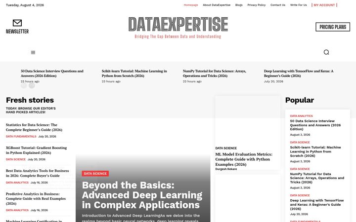 Ekrānuzņēmums no dataexpertise.in