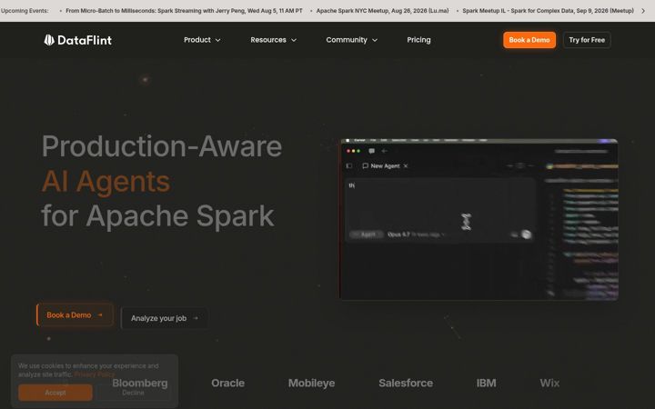 Екранна снимка на dataflint.io