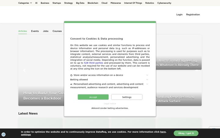 Screenshot of datafloq.com