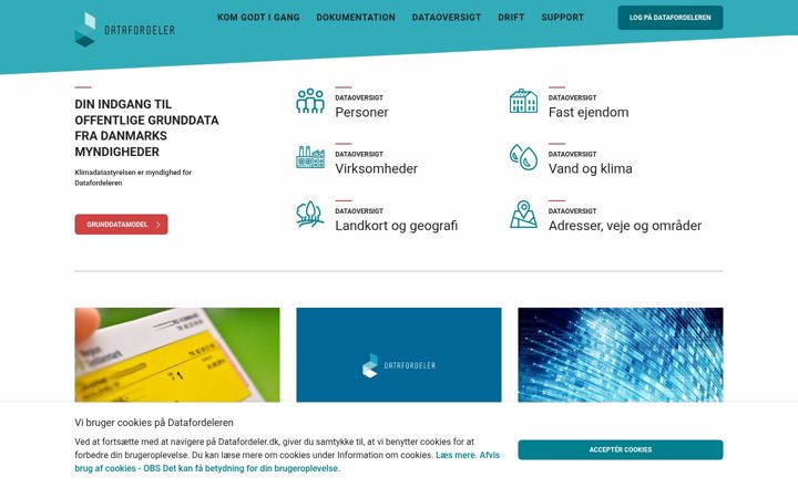 Screenshot von datafordeler.dk