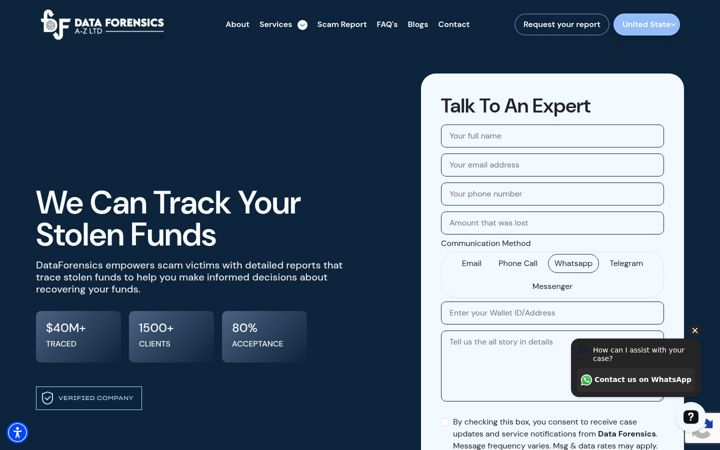 Screenshot of dataforensics.eu