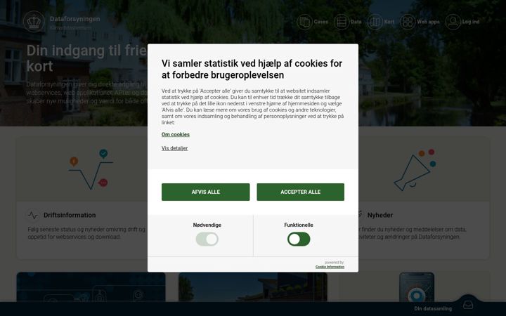 Screenshot of dataforsyningen.dk