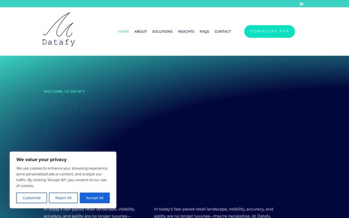 Snímek obrazovky datafy.co.za