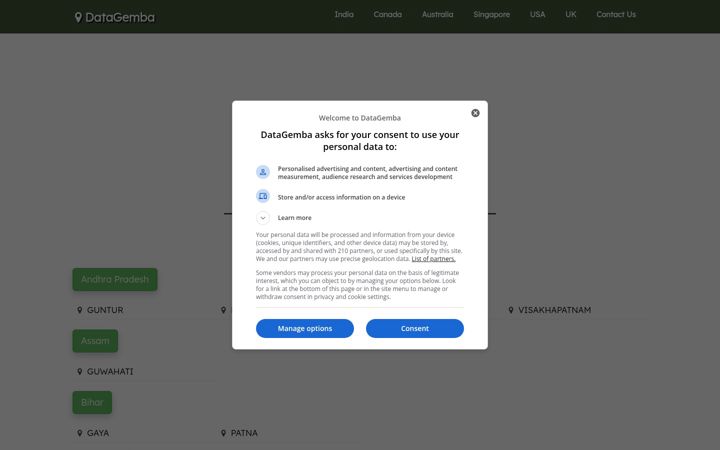 Screenshot of datagemba.com