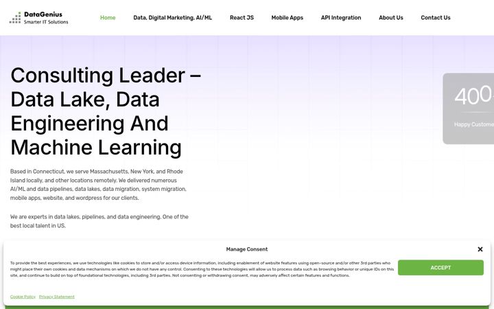 Screenshot of datageniustech.com