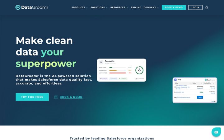 Screenshot of datagroomr.com