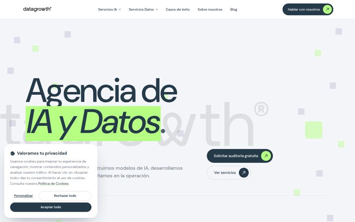 Ekraanipilt saidist datagrowth.es