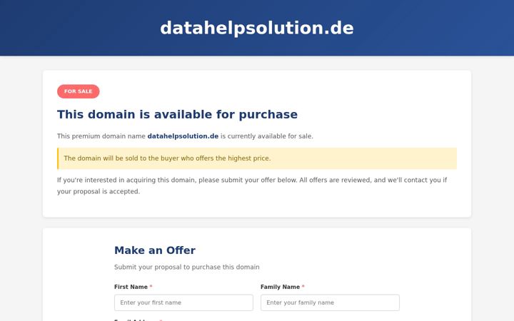 Screenshot of datahelpsolution.de