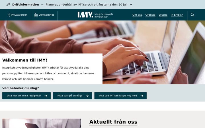 Screenshot of datainspektionen.se