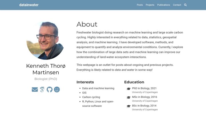 Screenshot of datainwater.com
