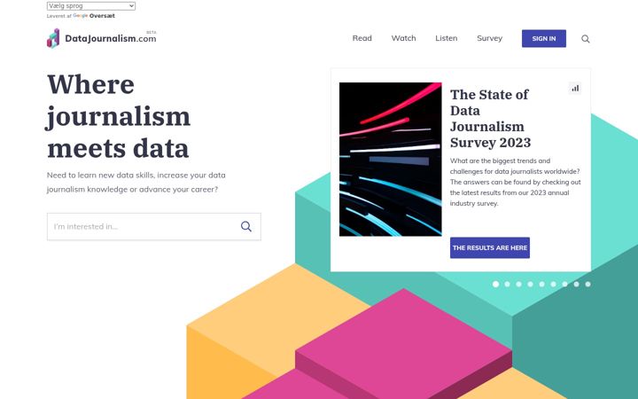 Screenshot of datajournalism.com