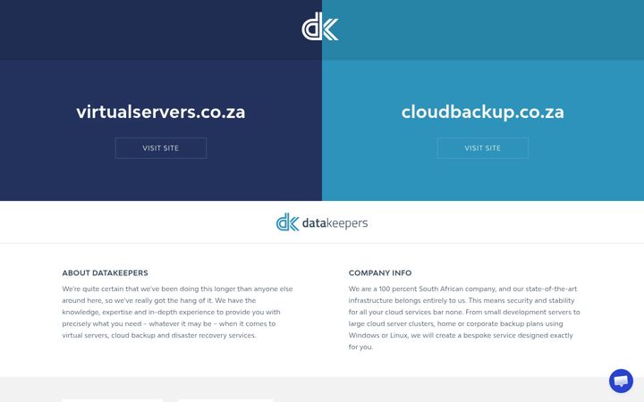 Screenshot of datakeepers.co.za