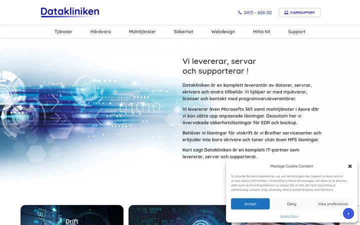 Snímek obrazovky datakliniken.se
