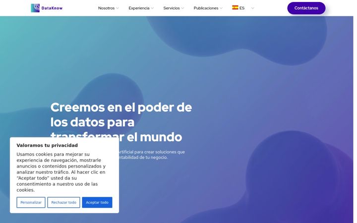 Екранна снимка на dataknow.io