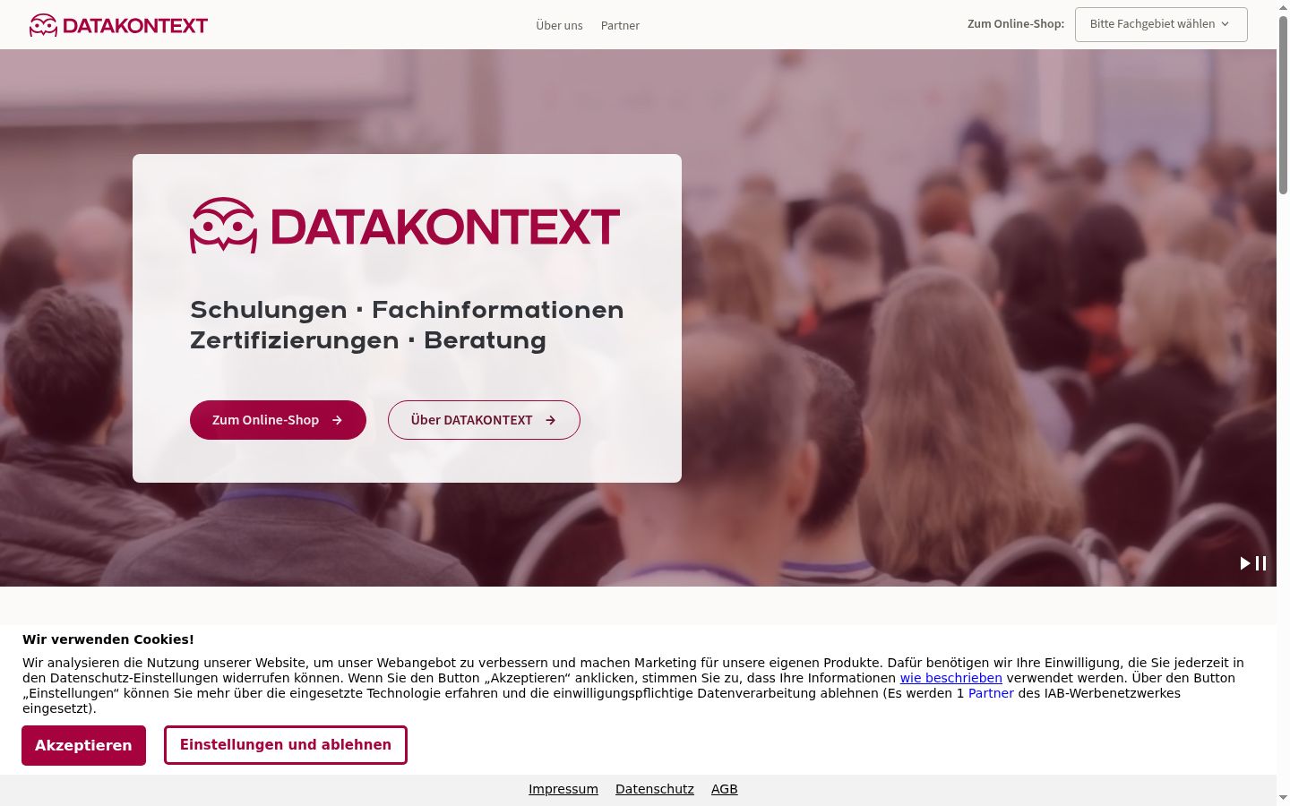 Posnetek zaslona pasice za privolitev, prikazane pred kakršno koli interakcijo