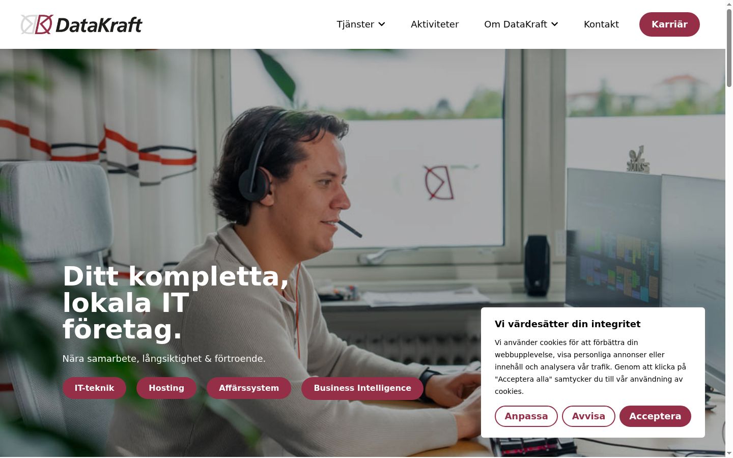 Screenshot tal-banner tal-kunsens muri qabel kwalunkwe interazzjoni