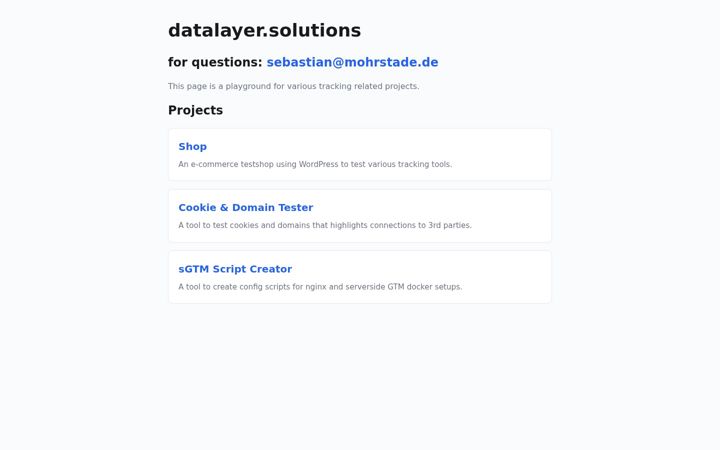 Screenshot of datalayer.solutions