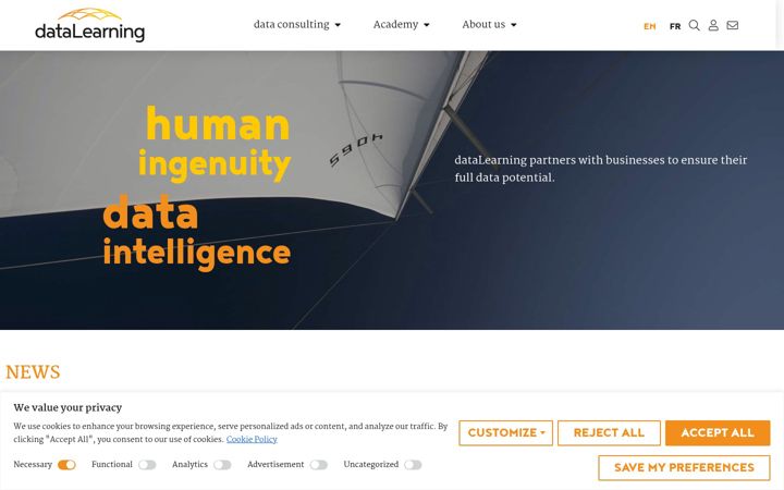 Екранна снимка на datalearning.eu