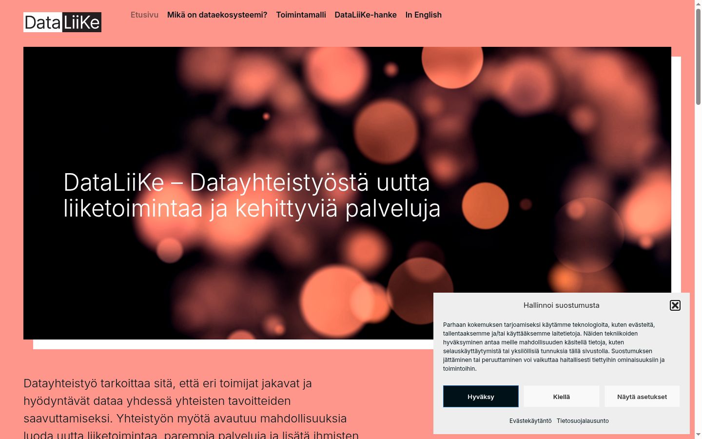 Screenshot del banner di consenso mostrato prima di qualsiasi interazione