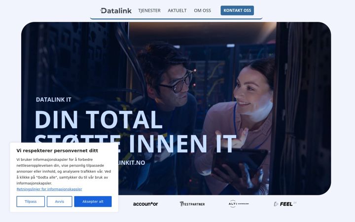 Screenshot of datalinkit.no