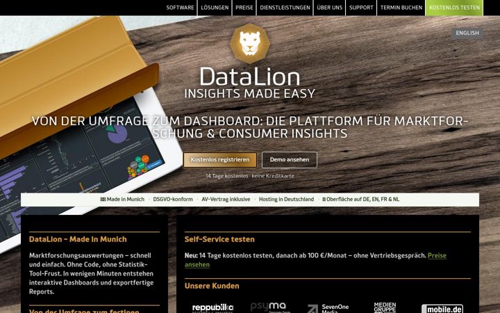 Screenshot of datalion.com
