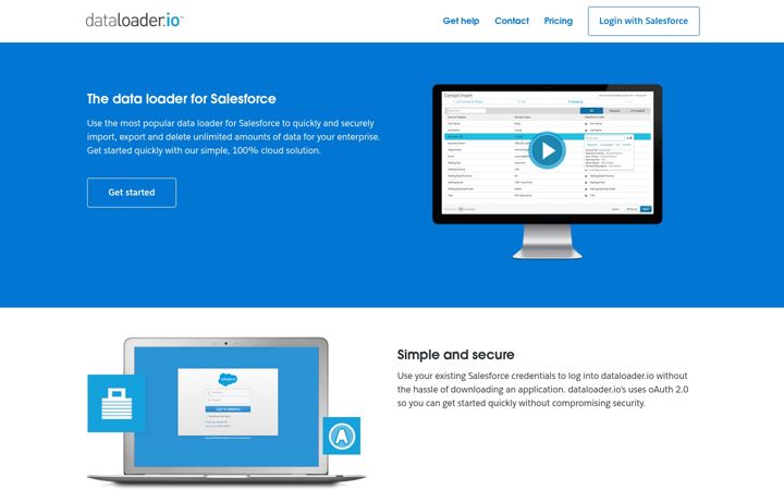 Screenshot of dataloader.io