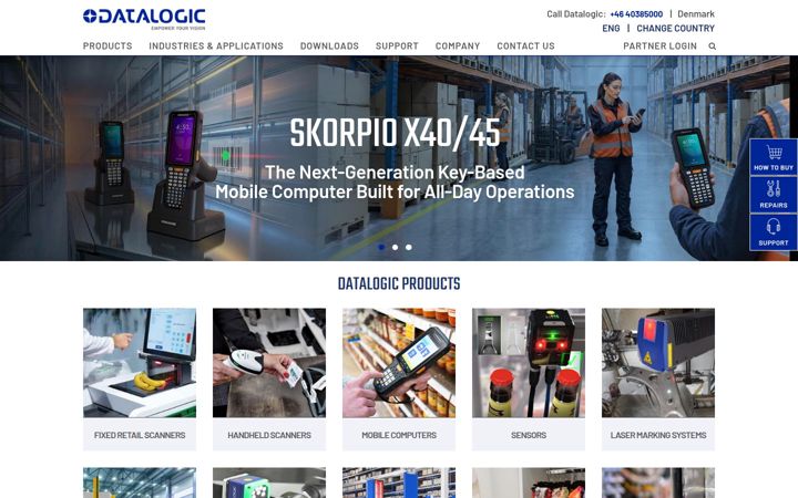 Screenshot of datalogic.com