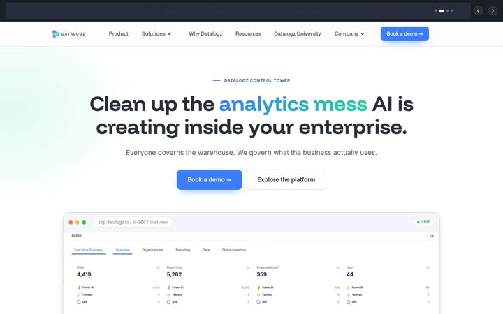 Екранна снимка на datalogz.io