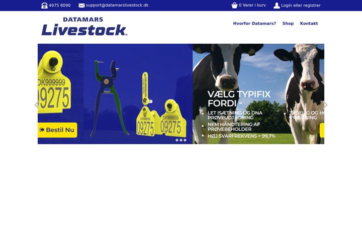 Screenshot ta' datamarslivestock.dk