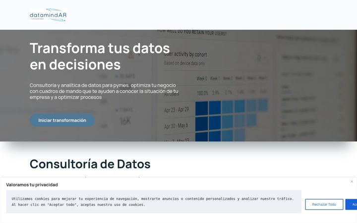 Screenshot of datamindar.com