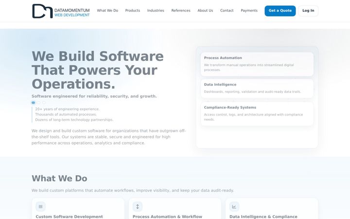 Screenshot of datamomentum.com