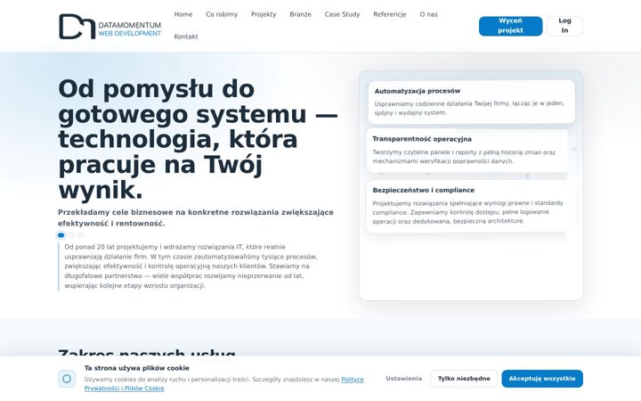 Screenshot of datamomentum.pl
