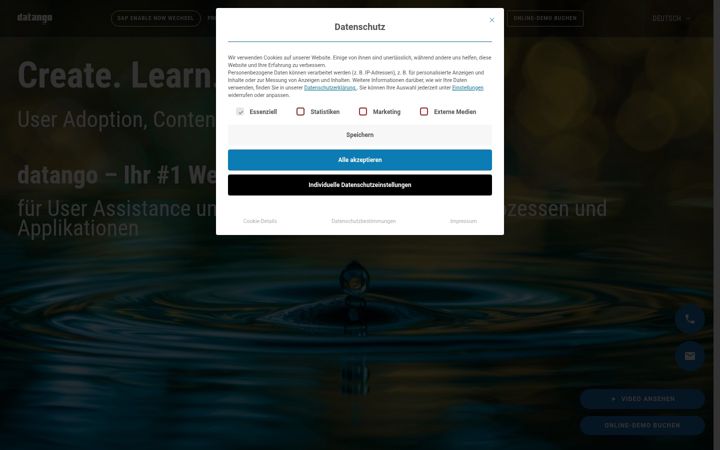 Screenshot of datango.de