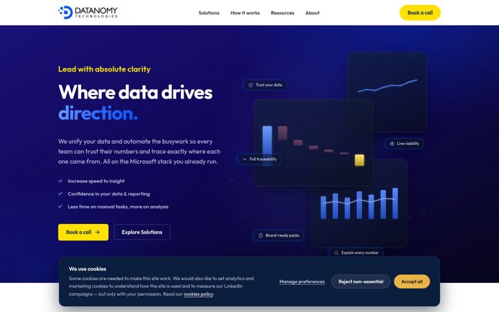 Screenshot of datanomytechnologies.com