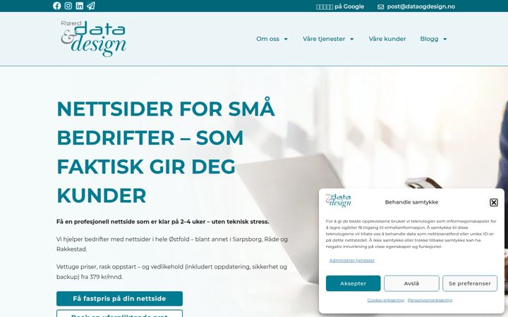 Screenshot of dataogdesign.no