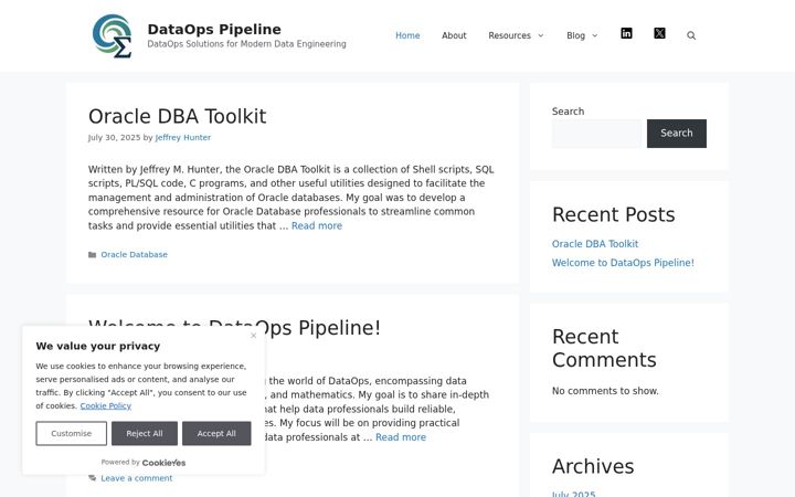 Screenshot of dataopspipeline.com