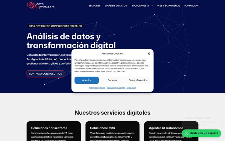 Ekraanipilt saidist dataoptimizers.es